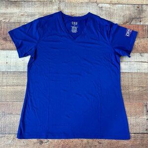 CSG champs sports gear Royal Blue v-neck tshirt women's -L